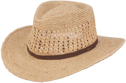 Panama Straw Hat Scala Men's Fine Crochet Raffia Outback, Natural