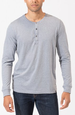 Tシャツ・カットソー IONSEOUL Uber Stripe Henley Neck Long Sleeve T-Shirt 4JH514 Threads 4 Thought Triblend 3-Button Long-Sleeve Henley Shirt