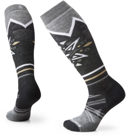 Ski Full Cushion Mountain Snowflake Pattern Over The Calf Socks - Women's