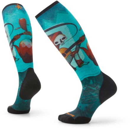 Ski Targeted Cushion Print Over The Calf Socks - Women's