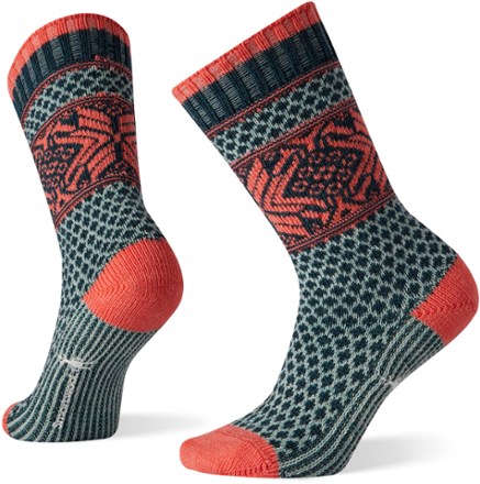 Everyday Popcorn Snowflake Pattern Crew Socks - Women's