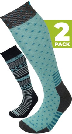 Merino Ski Midweight Socks - 2 Pairs - Women's