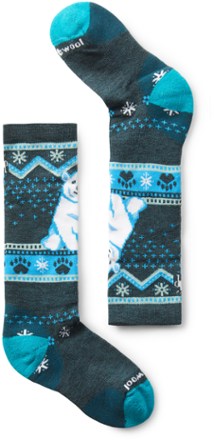 Wintersport Full Cushion Polar Bear Pattern Over The Calf Socks - Kids'