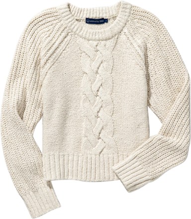 Recycled Cotton Cable Crew Sweater - Women's