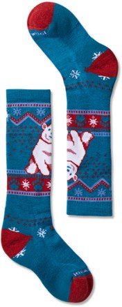 Wintersport Full Cushion Polar Bear Pattern Over The Calf Socks - Kids'