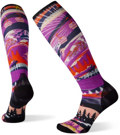 Ski Zero Cushion Skication Print Over The Calf Socks - Women's