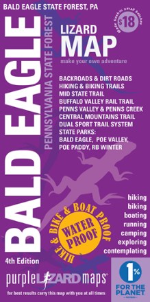 Purple Lizard Maps Bald Eagle Pennsylvania State Forest Map - 4th Edition
