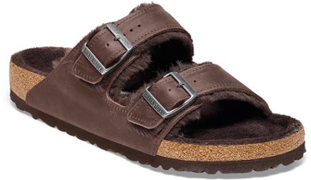 Birkenstock Sandals Men\'s Size 10 (43) Brown Arizona Shearling Sandals No Box Arizona Shearling Suede Leather in Color Mink | BIRKENSTOCK US main image 3