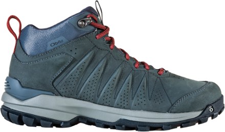 Oboz Sypes Mid Leather Waterproof Boots in Gunmetal with Red Accents Oboz Sypes Mid Leather B-DRY Hiking Boot - Women main image 2
