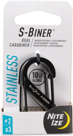 Nite Ize S-Biner #2 Stainless-Steel Dual Carabiners - Package of 3