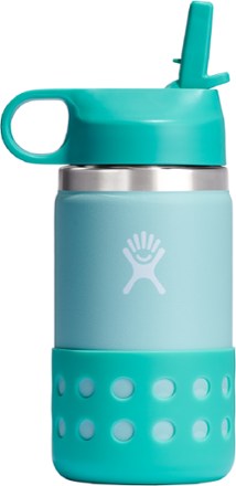 Hydro Flask Kids' Wide-Mouth Vacuum Water Bottle with Straw Cap Lid and Boot - 12 fl. oz. 0