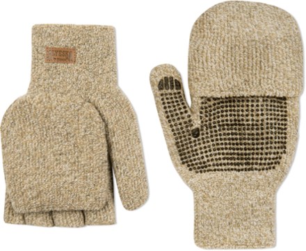 Kinco Alyeska Lined Knit Shell Half-Finger Gloves with Convertible Mitt Hoods 0