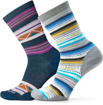 Smartwool Everyday Zig Zag/Margarita Crew Socks - Women's - 2 Pairs 0