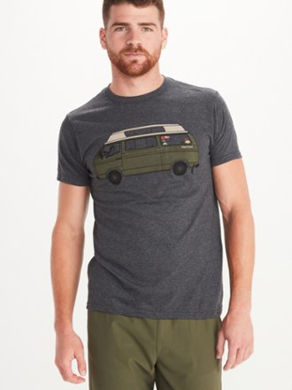 a shirt with a campervan design on it