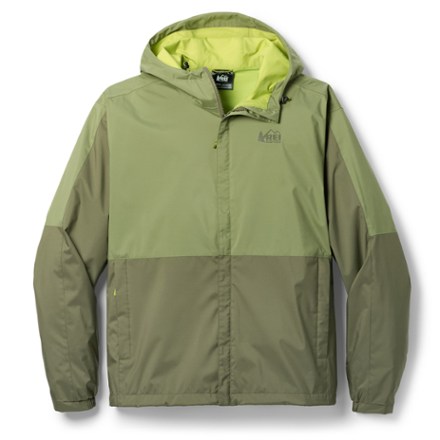 REI Co-op Men's Trailmade Rain Jacket (Army Cot Green/Olive Ridge, XXXL)