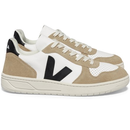 Veja V-10 High Top Sneakers White Tan Leather Mens Size 10 Sustainable Shoes Veja V-10 High Top Sneakers White Tan Leather | Mercari main image 3