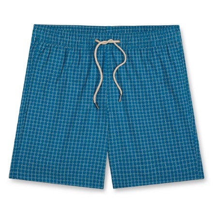 Fair Harbor The Bayberry Trunk –– Men's Swim Suits With Liner, 7-inch Inseam –– Anti-Chafe Classic Fit Swim Trunks, Blue Waves, S - View #8