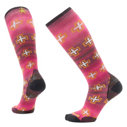 Smartwool Women's Ski Zero Cushion Paths Crossed Print Over the Calf Socks
