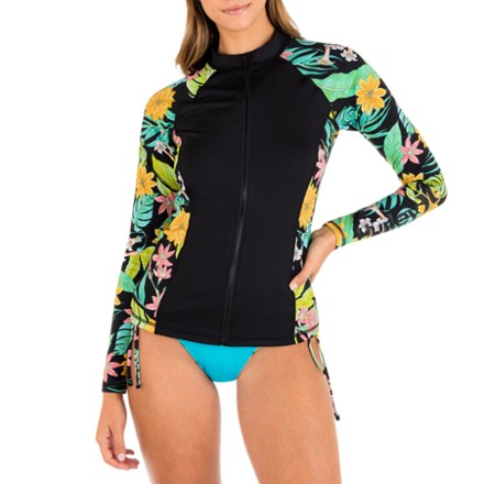 Hurley Women's Bloom Wash Zip-Front Rashguard