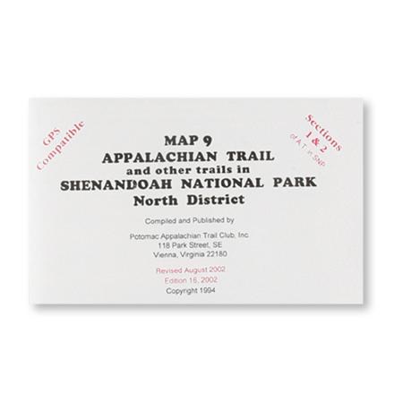 Appalachian Trail Map: AT and Other Trails in Shenandoah National Park North District