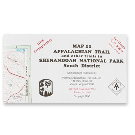 Appalachian Trail Map: AT and Other Trails in Shenandoah National Park South District