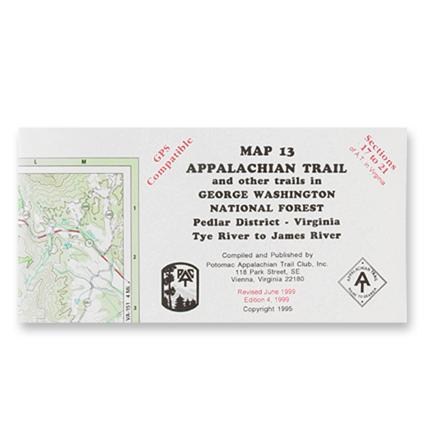 Appalachian Trail Map: AT and Other Trails in George Washington & Jefferson National Forests