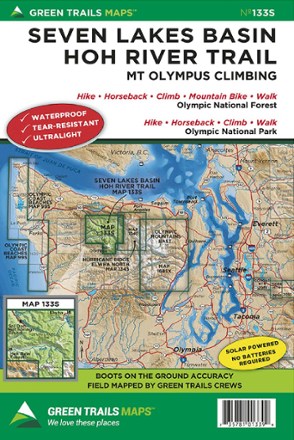 Green Trails Map 133S - Seven Lakes Basin, Mount Olympus Climbing