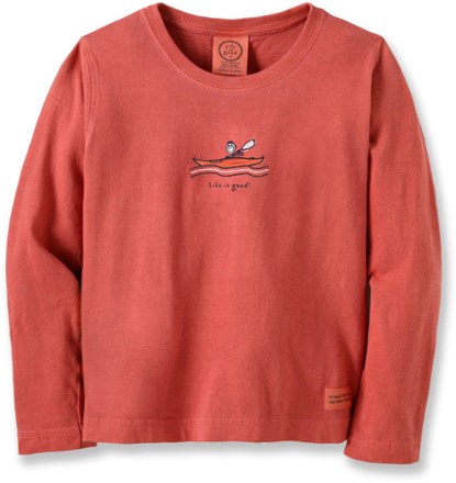 life is good tee shirt, collar is a little cut up