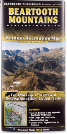 Beartooth Mountains Montana and Wyoming Map