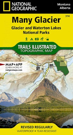 Many Glacier: Glacier and Waterton Lakes National Parks Topographic Map