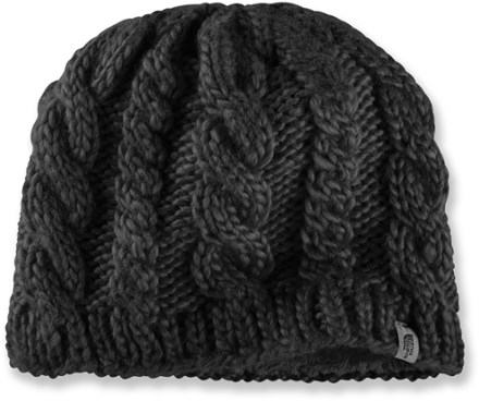 north face fuzzy cable beanie