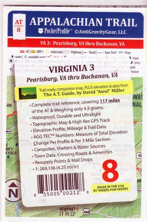 Appalachian Trail Pocket Profile Map: Virginia 3 (Pearlsburg, VA - Buchanan, VA)