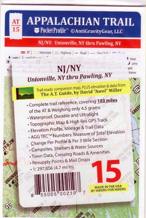 Appalachian Trail Pocket Profile Map: New Jersey/New York (Unionville, NY - Pawling, NY)