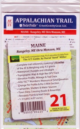 Appalachian Trail Pocket Profile Map: Maine (Rangeley, ME - Monson, ME)