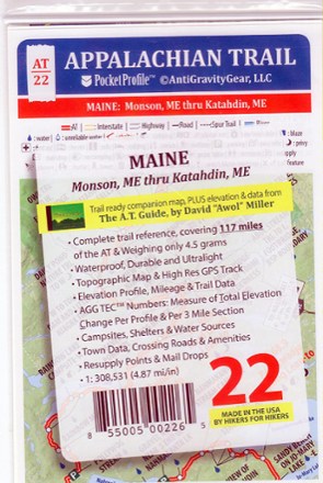 Appalachian Trail Pocket Profile Map: Maine (Monson, ME - Katahdin, ME)