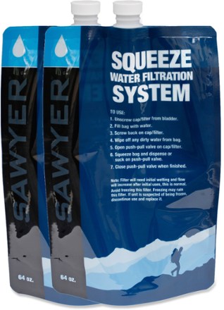 64 fl. oz. Water Filter Squeeze Pouch - Package of 2
