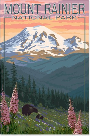 Lantern Press Mount Rainier National Park Spring Art Print
