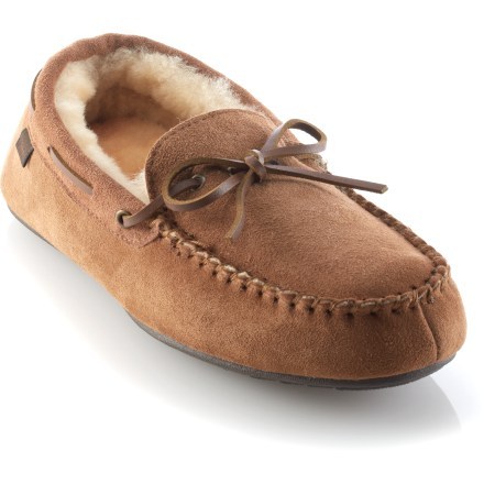 mens shearling moccasin slippers