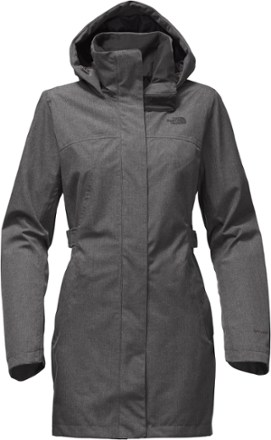 north face women's long raincoat