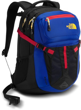 north face bookbag red