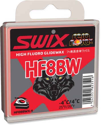 Swix HF8BW High-Fluoro Glide Wax - 25 to 39 Degrees F - 40g