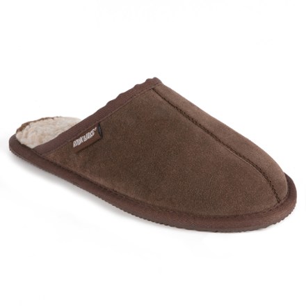 muk luks men's leather berber fleece slippers