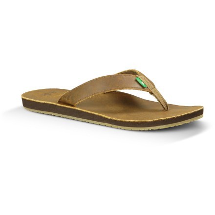 sanuk brown flip flops