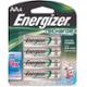 Energizer NiMH AA Rechargeable Batteries - Package of 4